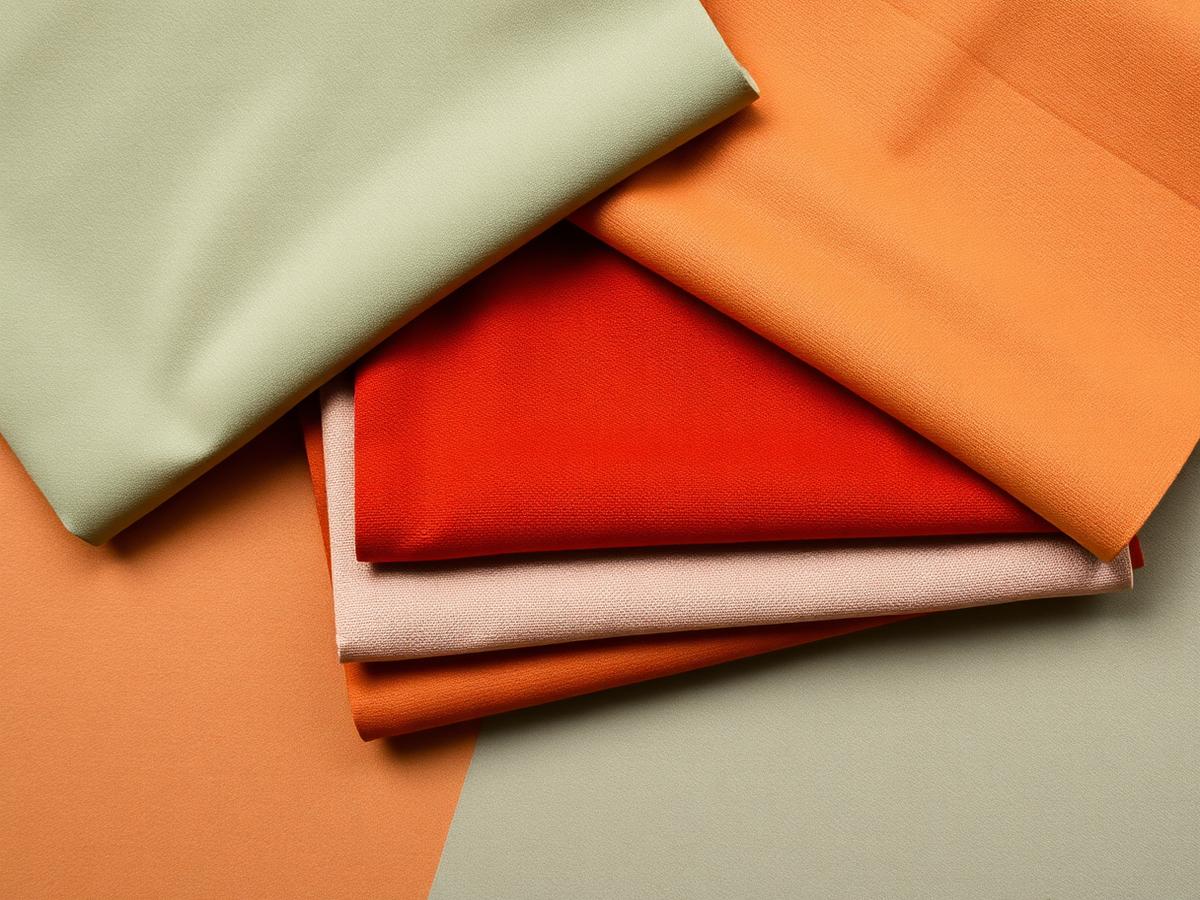 Folded upholstery fabric swatches